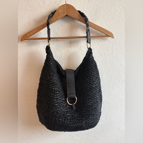 Laggo Handbags - Laggo Raffia bag with braided shoulder strap
